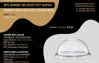 ⌀95 BOMBE DELİKSİZ PET KAPAK