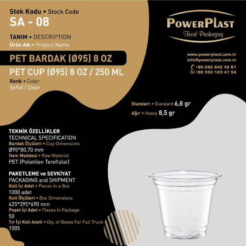 PET BARDAK (⌀95) 8 OZ